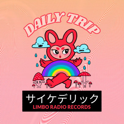 Album Cover Maker Featuring Acid Cartoon Graphics