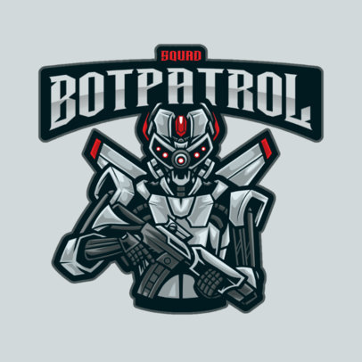 Gaming Squad Logo Maker with an Armed Mecha Warrior