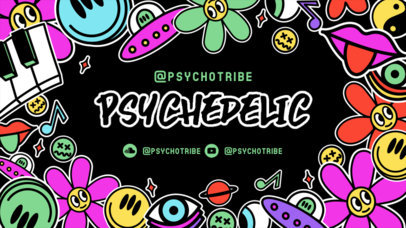 Twitch Banner Templates Featuring Psychedelic Stickers