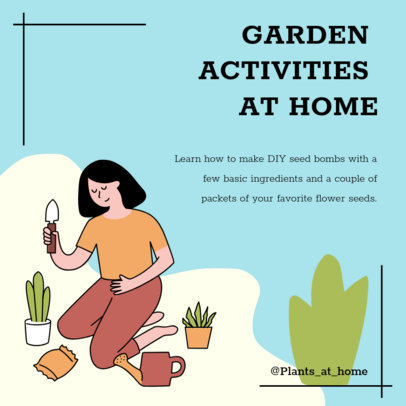 Instagram Post Template for Activities at Home