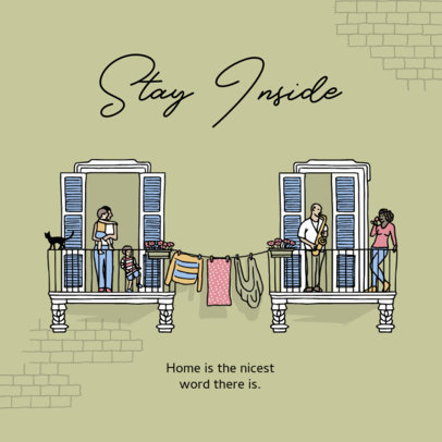 Illustrated Instagram Post Generator with a Home Quote