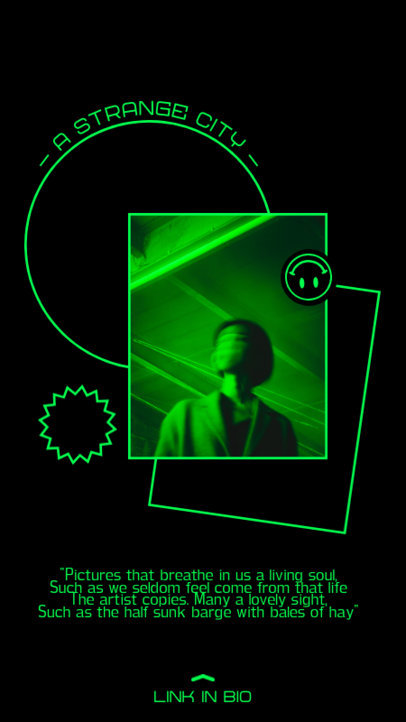 Instagram Story Creator Featuring a Musical Quote with an Artist's Portrait 2531b-el1