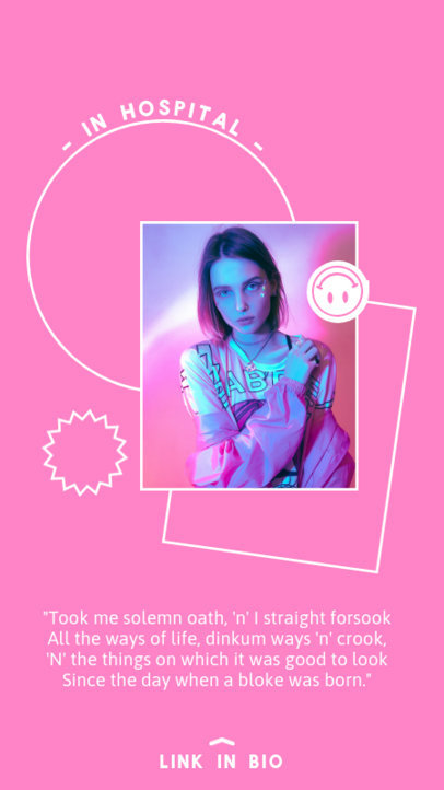 Instagram Story Template Featuring Geometric Figures with a Song Chorus 2531d-el1