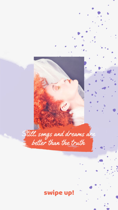Instagram Story Design Template Featuring Music Lyrics