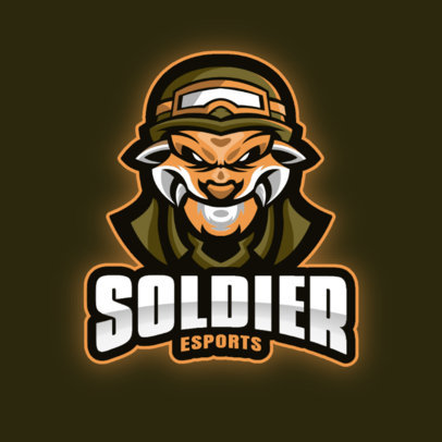 Gaming Logo Creator Featuring a Soldier Tiger Illustration