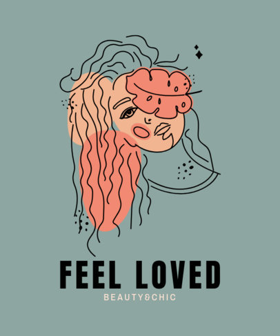 T-Shirt Design Creator Featuring an Abstract Woman Illustration