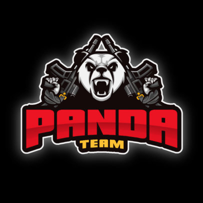 Logo Maker for a Gaming Team Featuring an Armed Panda Graphic