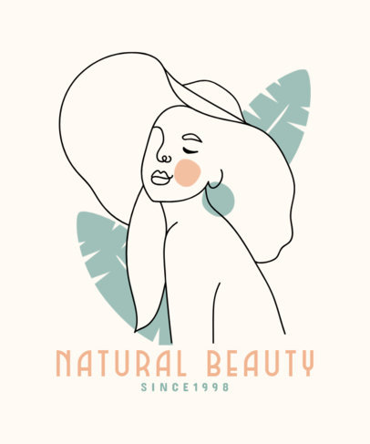 T-Shirt Design Template Featuring an Outline Drawing of a Woman Silhouette