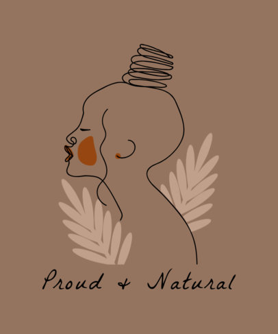 T-Shirt Design Template Featuring a Woman's Face Profile 