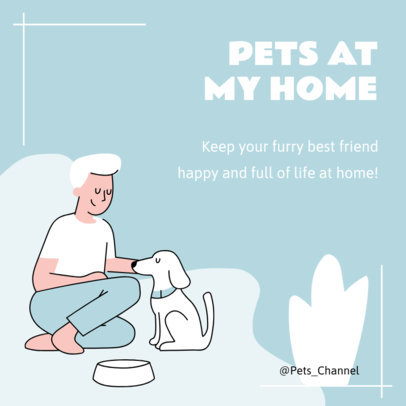 Instagram Post Creator Featuring an Illustration of a Man and His Dog 
