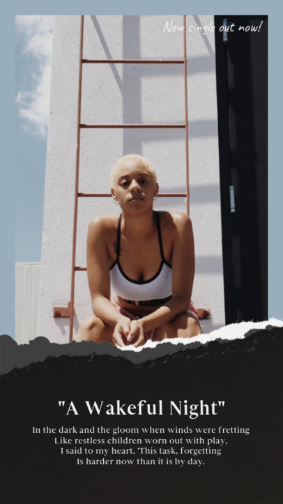 Instagram Story Creator Featuring an Artist's New Single Lyrics