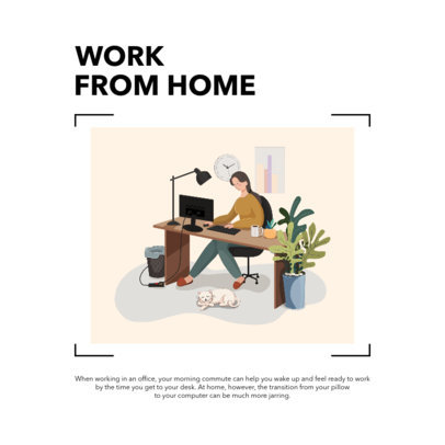 Instagram Post Design Templates with Suggestions to Work From Home