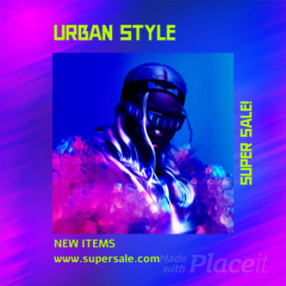 Cool Instagram Video Maker with a Neon Theme to Promote a Store's Sales 