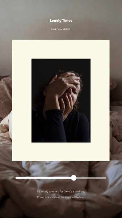 Instagram Story Maker Featuring Song Quotes with a Music Player-Style Layout