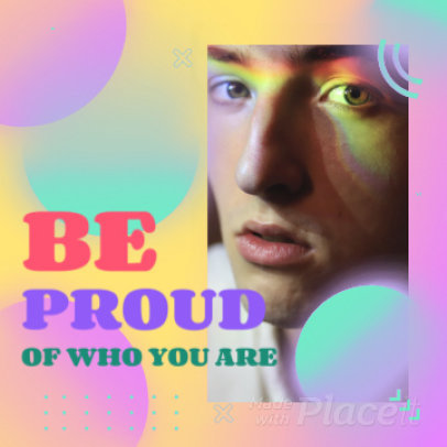 Instagram Post Video Maker with Colorful Bubbles and a Proud Quote 2173