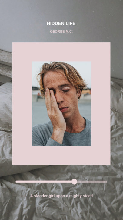 Instagram Story Creator for a Song Quote with a Fake Music Player Layout