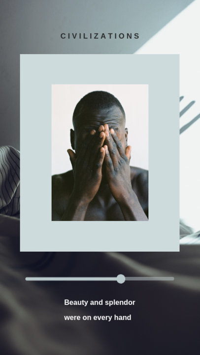 Quote Instagram Story Template with a Conceptual Portrait in a Music Player-Style Layout