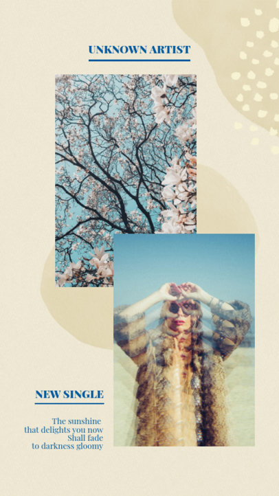 Instagram Story Generator for a Pop Music Artist's New Single Promo 2519b-el1