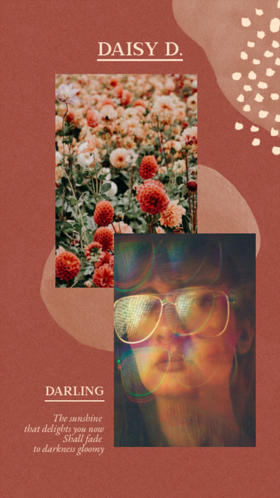 Instagram Story Maker Featuring a Girly Style with Artistic Pictures 2519c-el1