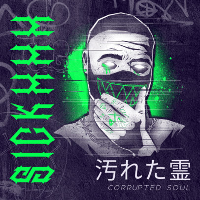 Trap Metal Album Cover Template Featuring Urban Graphics