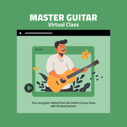 Instagram Post Creator Featuring a Guitar Virtual Class Graphic