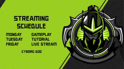 Gaming Twitch Banner Maker for a Schedule Featuring a Masked Warrior