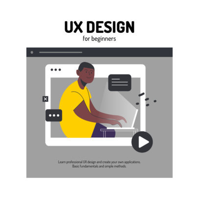 Instagram Post Maker Featuring an UX Design Class Illustration