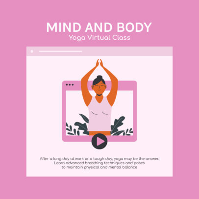 Instagram Post Creator with a Virtual Yoga Class Graphic