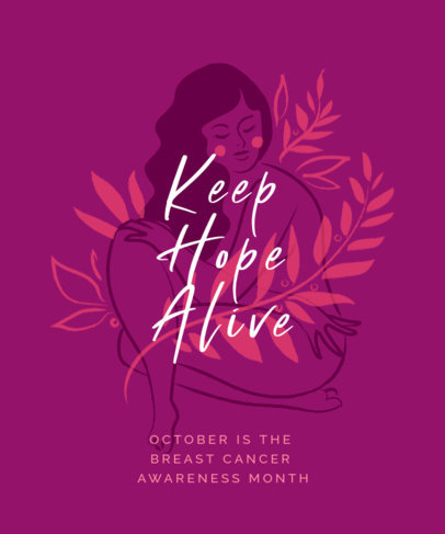 Breast Cancer Awareness T-Shirt Design Creator Featuring a Woman's Graphic 