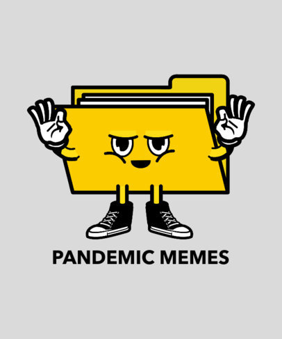 Funny T-Shirt Design Creator with a Pandemic Memes Folder Cartoon 2823g