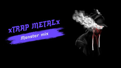 YouTube Thumbnail Creator Featuring Dark Graphics for a Trap Metal Mix