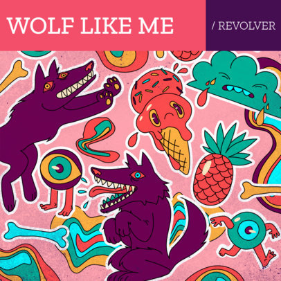 Album Cover Maker Featuring Bizarre Character Illustrations 2814f