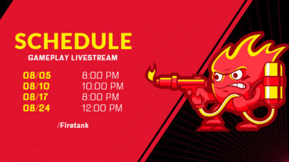 Gaming Twitch Banner Maker for a Streaming Schedule with a Flamethrower Clipart