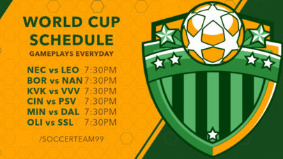 Twitch Banner Maker Featuring a Streaming Schedule for Soccer Gamers