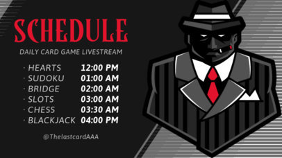 Twitch Banner Template Featuring a Mafia Character Graphic for a Gaming Tournament