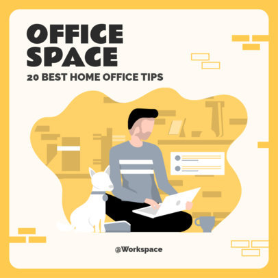 Instagram Post Creator for Illustrated Home Office Tips 