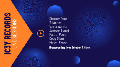 YouTube Thumbnail Creator with a Musical Live Sessions List 2813a