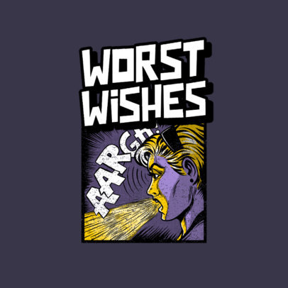 Vintage Logo Creator Featuring a Halloween Comic Book Illustration