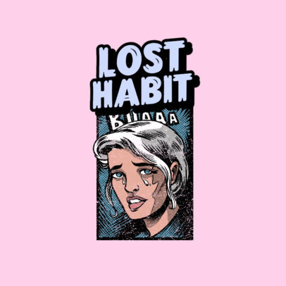 Horror Logo Maker Featuring a Scared Woman's Face Illustration