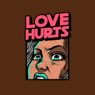 Comic-Styled Logo Template Featuring a Terrified Woman Illustration 3581h