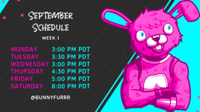 Twitch Banner Template Featuring a Weekly Schedule for Gaming Matches