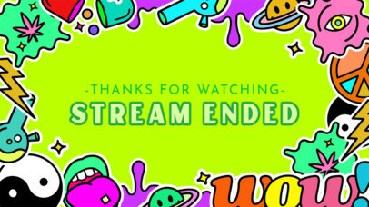 Twitch Banner Template with a Psychedelic Style 