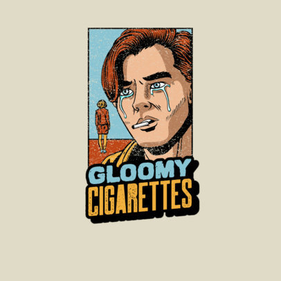 Comic-Inspired Logo Maker Featuring a Sad Man Illustration 