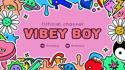 Twitch Banner Design Maker Featuring Psychedelic Graphics 