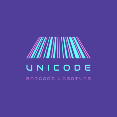 Bar-Code-Themed Logo Creator with Neon Colors 3572f