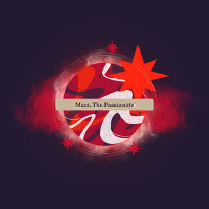 Logo Template Featuring the Planet Mars