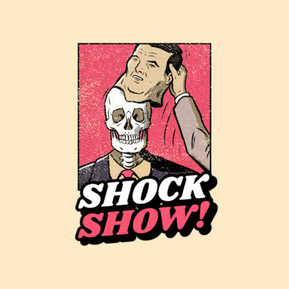 Fun Logo Maker with a Vintage Comic Vignette Graphic for a Musician