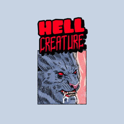 Vintage-Style Logo Maker Featuring an Illustration of a Werewolf