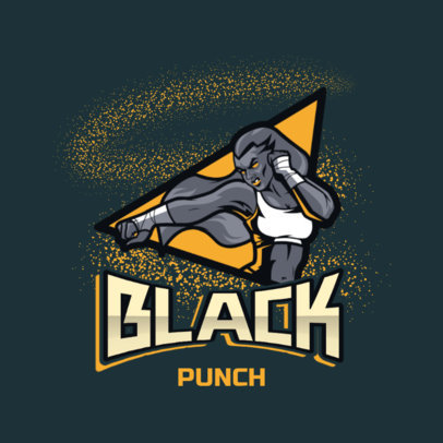 Boxing Logo Generator Featuring a Long-Haired Female Fighter