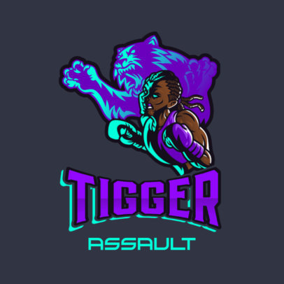 Gaming Logo Maker Featuring a Tiger-Spirited Boxer 3586h